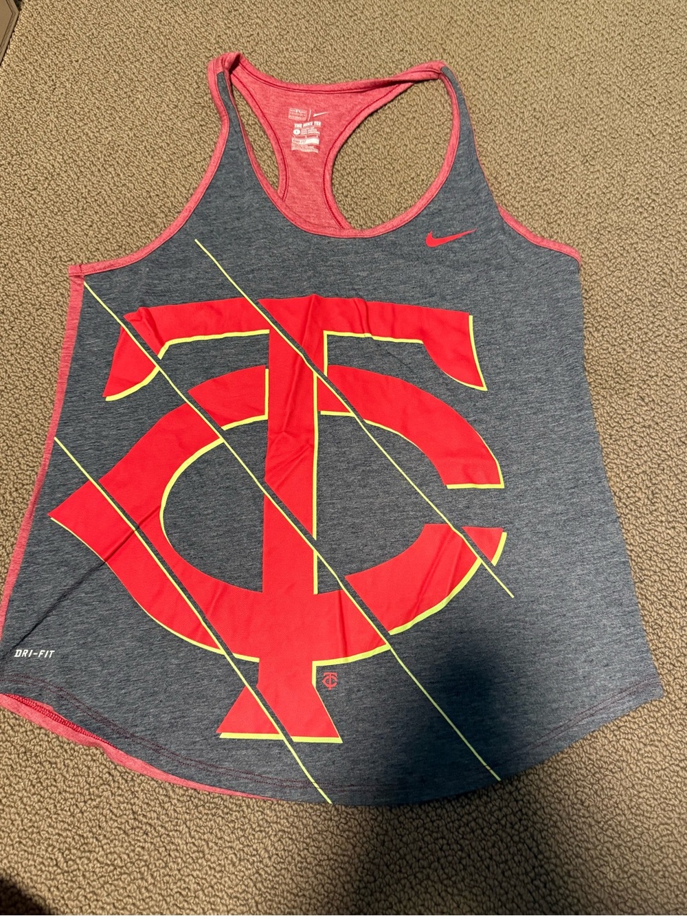 Nike Women’s Gray & Red Minnesora Twins Dri-FIT Racerback Tank Top